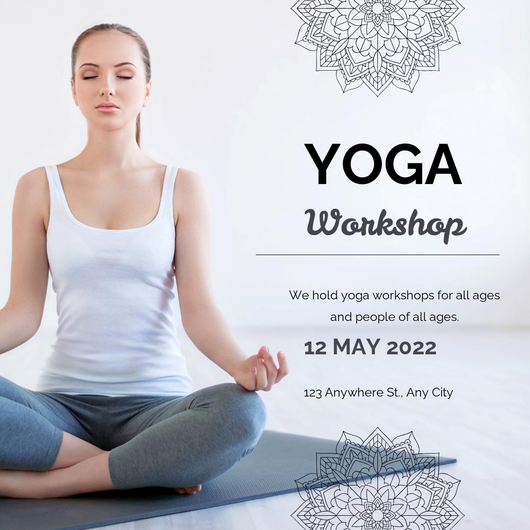 Yoga workshop Minimalist Black and White image