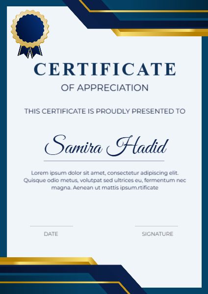 Certificate Of Appreciation
