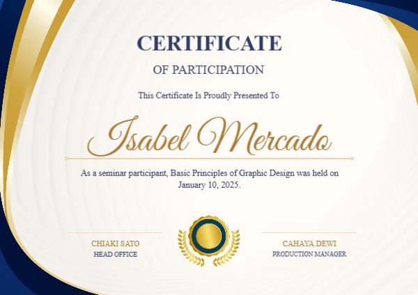 Seminar Participation Certificate