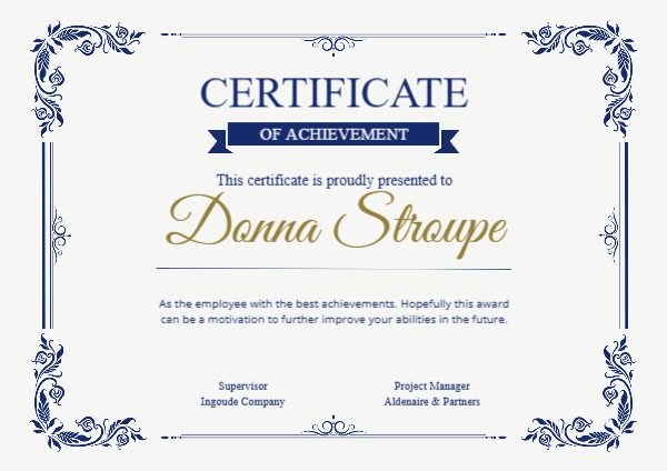Certificate Of Achievement-976